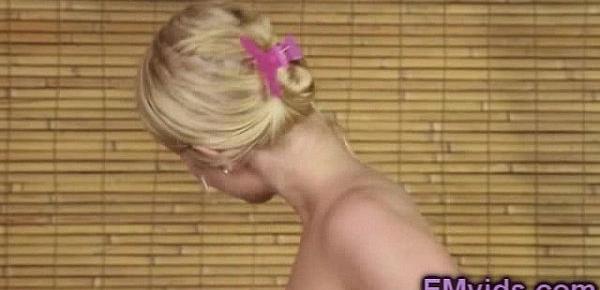  Incredible hot blonde riding cock after massage
